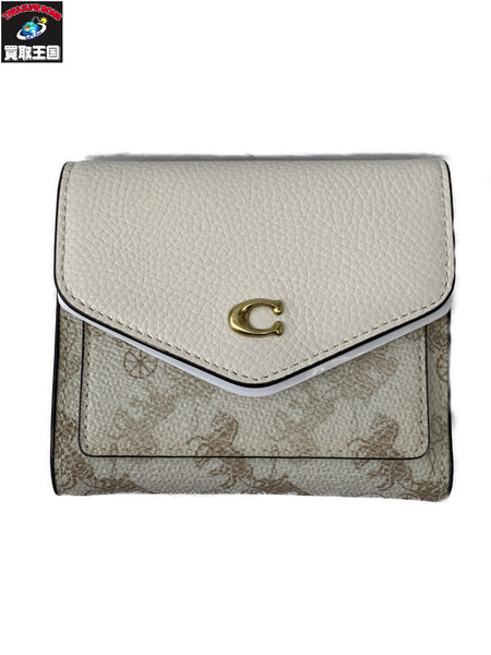 コンパクトウォレット COACH ホースプリント 二つ折り ウィンスモール ポケット 財布[値下]