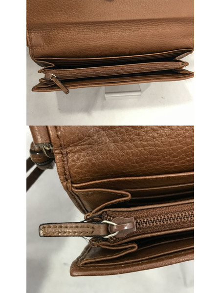 長財布 レザーロングウォレット キャメル 323396