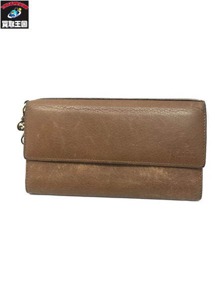 長財布 レザーロングウォレット キャメル 323396