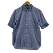 COMME des GARCONS HOMME PLUS 切替S/Sブロードシャツ S ブルー