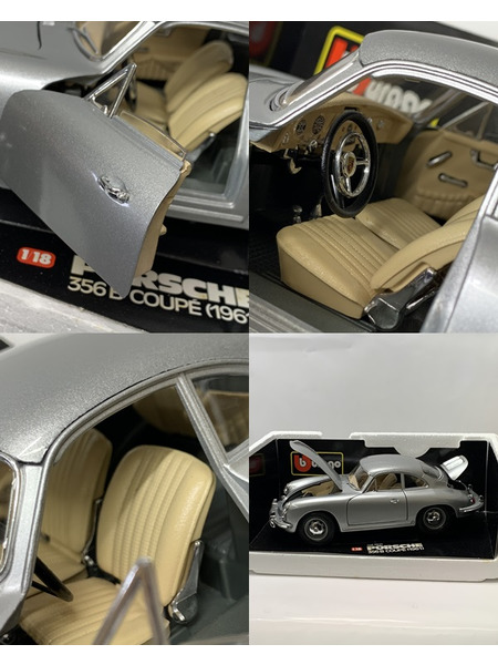 Bburago 1/18 Porsche 356B Coupe 1961 シルバー 開封品 ブラーゴ