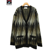 CELINE　メンズラグ衣料 ラインストーンモヘアブレンドカーディガン (XL)