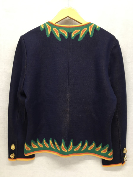 レディースラグ衣料 Yves Saint Laurent OLDニットカーデ、ネイビー