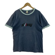 STUSSY 半袖Tシャツ・カットソー stussy リンガーTee オーストラリア製 size14 ブルー[値下]