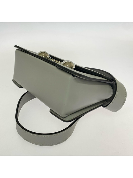 Marni Trunkaroo カーフスキン レザーミニショルダーバッグ グレー