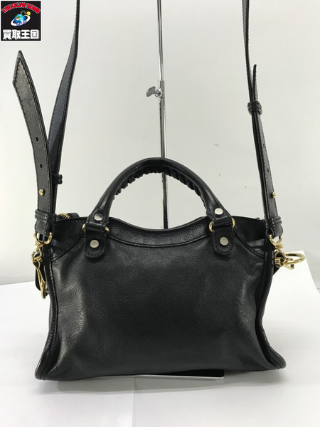 Balenciaga ショルダーバッグ Black Calfskin Metal Plate Mini City