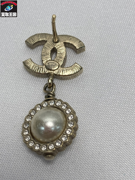 CHANEL ココマーク ラインストーン パール ピアス シャネル ゴールド