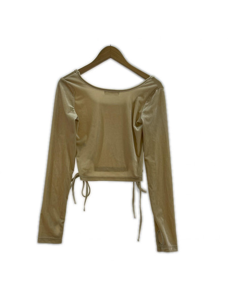 長袖Tシャツ・カットソー and mary  ベロアカットソー ベージュ