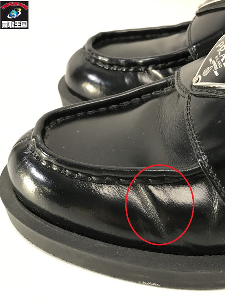 PRADA ブラッシュドレザーミュールサボ 黒(35 1/2)