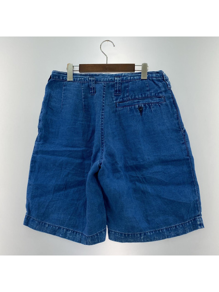 Porter Classic ショートパンツ インディゴリネン ビバップショーツ M インディゴ