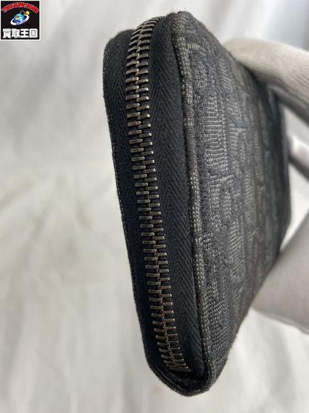 長財布 Dior/オブリーク/ブラック/ラウンドジップ