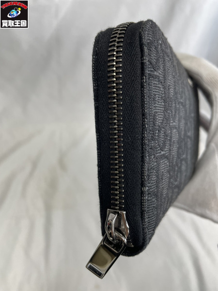 長財布 Dior/オブリーク/ブラック/ラウンドジップ