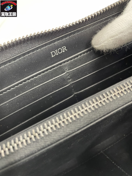 長財布 Dior/オブリーク/ブラック/ラウンドジップ