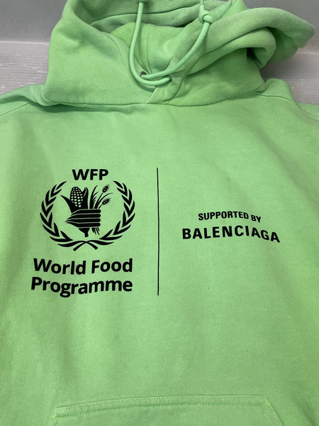 BALENCIAGA 20ss LOGO WFP プリントパーカー XS グリーン FT75 600583 TJVK4
