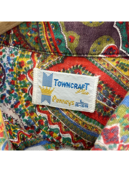 OLD・VINTAGE 半袖シャツ towncraft 60s ガーゼ生地 半袖シャツ ペイズリー[値下]