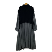 ROSE BUD 長袖ワンピース ニット切替サイドリボンワンピース[値下]