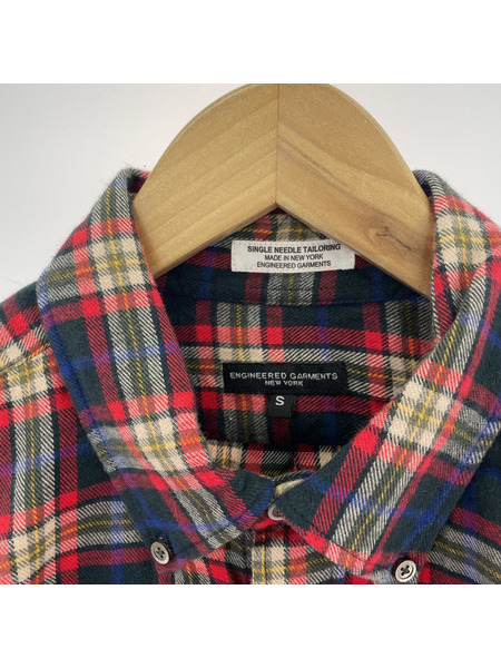 Engineered Garments 長袖シャツ コットンチェックシャツ S レッド