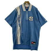NIKE 半袖Tシャツ・カットソー 90s NORTH CAROLINA ハーフジップゲームシャツ/ブルー