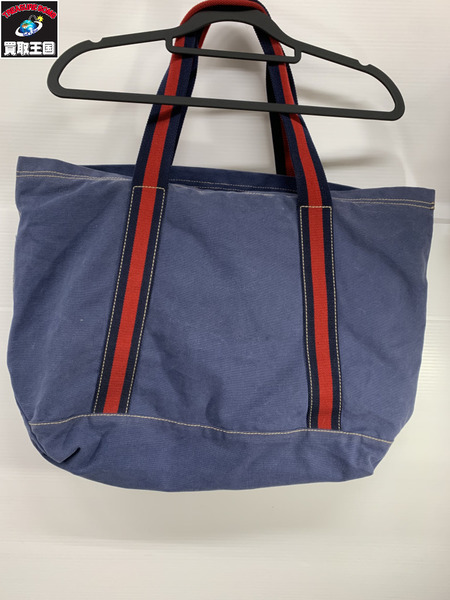 トートバッグ GUCCI シェリーライン ロゴ紋章 トートバッグ 紺