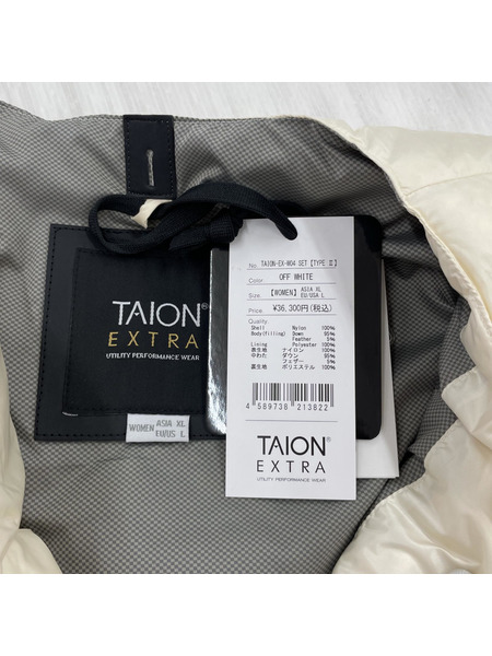 ダウンジャケット TAION EXTRA CREW NECK INNER  White XL