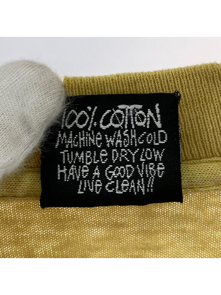 STUSSY 半袖Tシャツ・カットソー 80s USA製 BIG ASS GEAR (M) 黄色