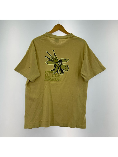STUSSY 半袖Tシャツ・カットソー 80s USA製 BIG ASS GEAR (M) 黄色