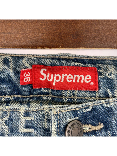 Supreme ショートパンツ Warp Jacquard Logos Denim Painter Short