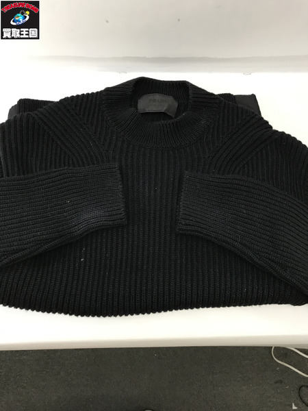 PRADA  ナイロン切替ニット 黒(50)