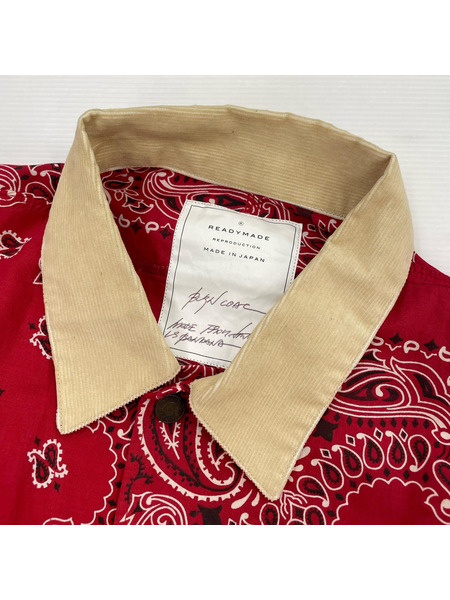 READY MADE ジャケット BANDANA BURN COAT 3 RED