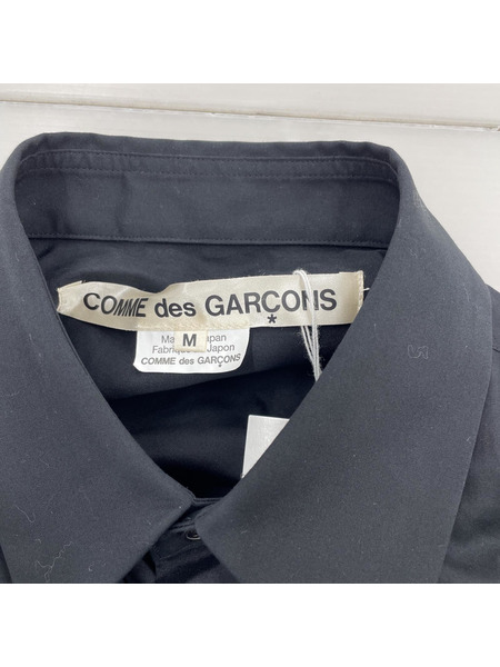 COMME des GARCONS/フリルデザインLSシャツ/M/ブラック