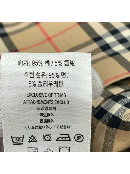 BURBERRY 長袖Tシャツ・カットソー チェック 総柄 コットン 長袖シャツ ベージュ