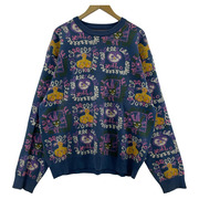 ニット・セーター L/S総柄プルオーバーニット (XL)