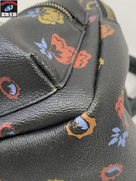 リュックサック・バックパック 花柄 黒