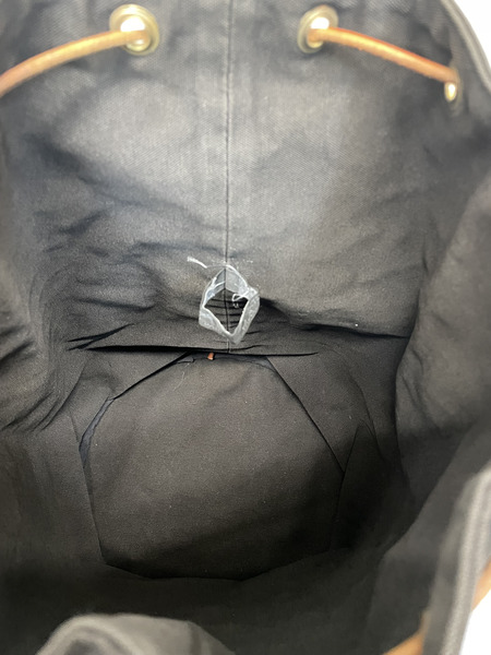 HERMES 巾着 キャンバスショルダーバッグ ブラウン 