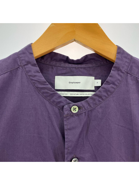 グラフペーパー バンドカラーシャツ