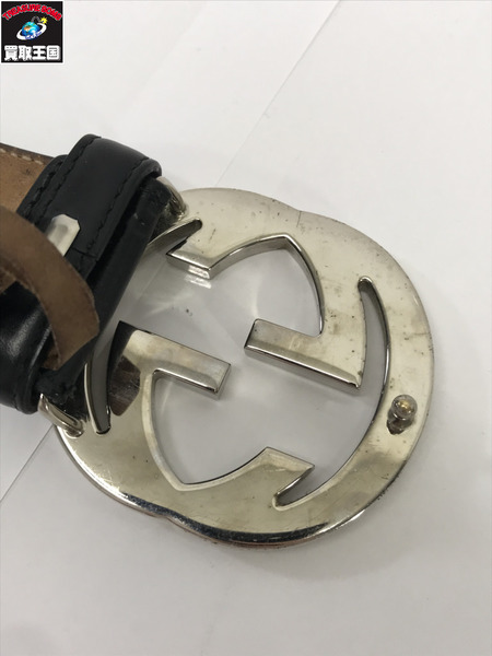 GUCCI インターロッキングG ベルト レザー 黒
