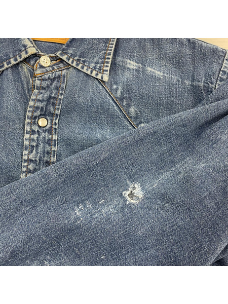 Levi's 長袖シャツ 韓国製 デニムウエスタンシャツ(M)