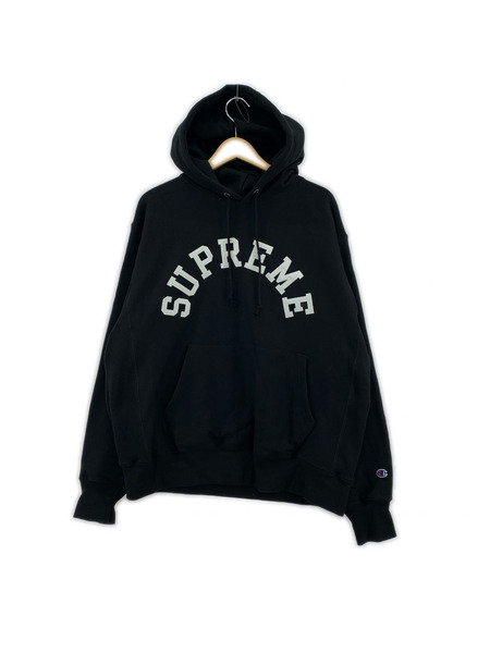 Supreme パーカー 25SS/CHAMPION/Hooded Sweatshirt/アーチロゴ/黒