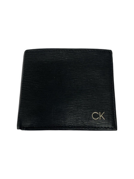 Calvin Klein コンパクトウォレット CKロゴ/二ツ折リ財布/BLK