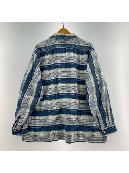 NEIGHBORHOOD 初期タグ オープンカラー ネルシャツ L ブルー