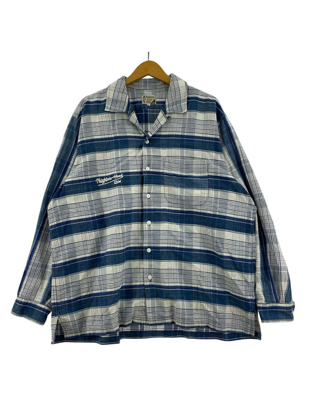 NEIGHBORHOOD 初期タグ オープンカラー ネルシャツ L ブルー