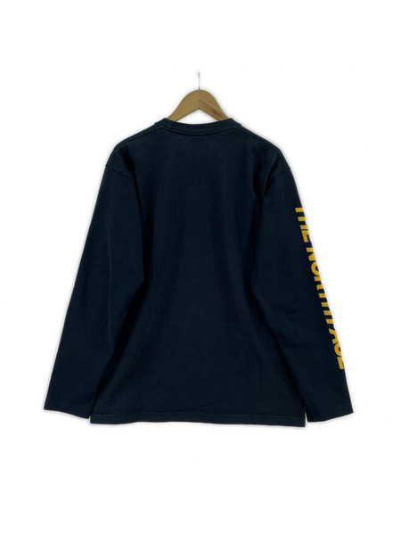 THE NORTH FACE 長袖Tシャツ・カットソー スクエアロゴ 袖プリント 紺