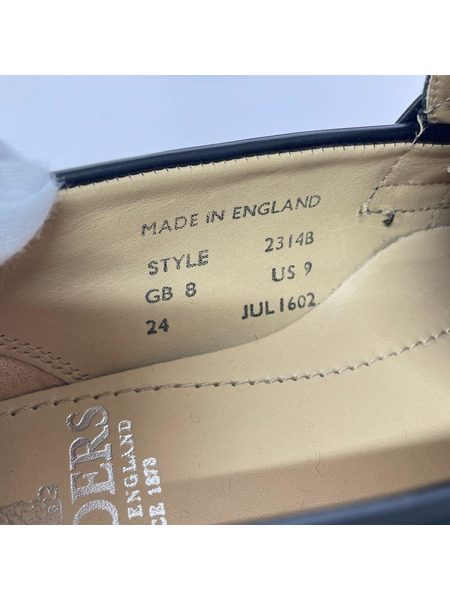 SANDERS 2314B BUTT SEAM LOAFER レザーローファー 9 黒