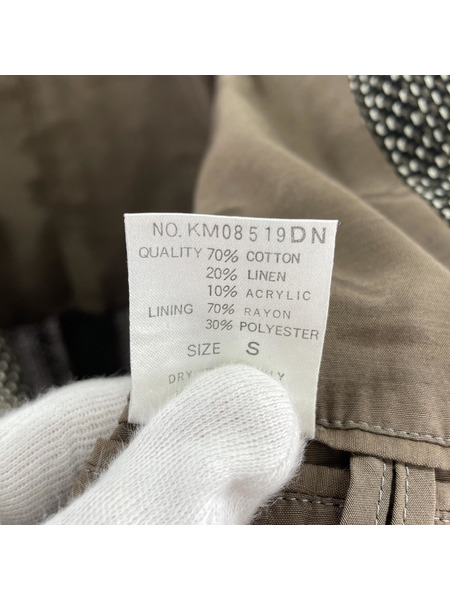 ISSEY MIYAKE 80s 筆記タグ ジャガード テーラードジャケット S ブラウン系