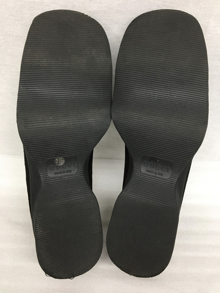 GUCCI　靴 ロゴプレート/スエードローファー/37 1/2