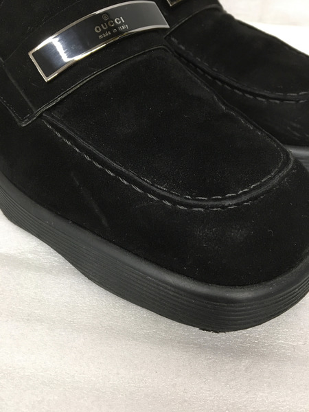 GUCCI　靴 ロゴプレート/スエードローファー/37 1/2