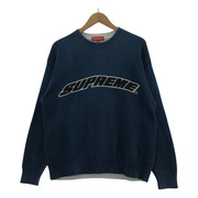 Supreme 23SS Printed Wasshed Sweater S ネイビー