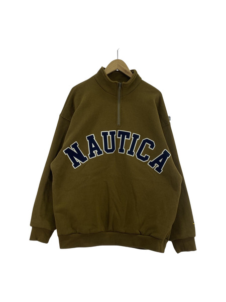 NAUTICA スウェット・トレーナー ハーフジップ 緑 (L)