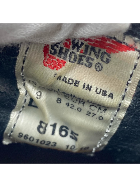 RED WING ブーツ 8165 Classic Round US9D 27cm ブラッククローム