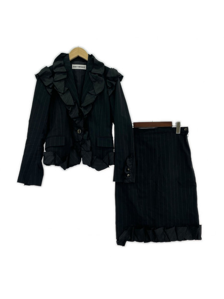 00s Archive ISSEY MIYAKE 2005AW フリル セットアップ 黒 2 IM53FD506